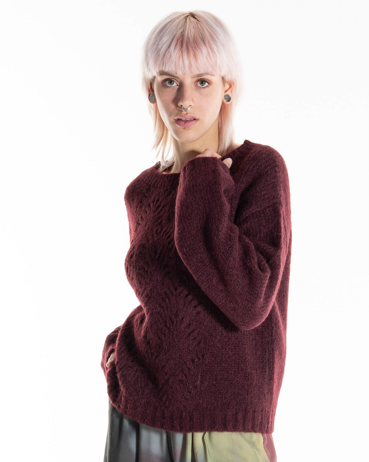 Ajour Pullover red beet